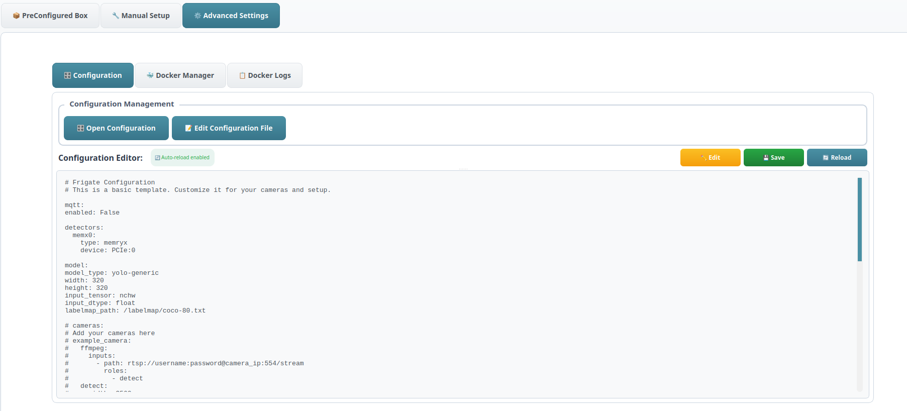 Configuration Button