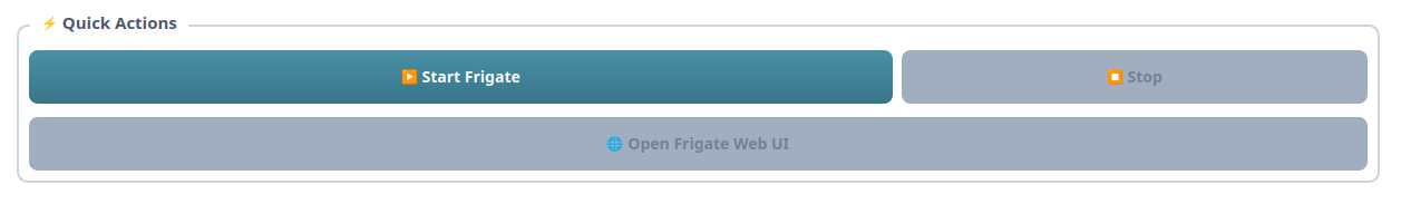 Start Frigate Button